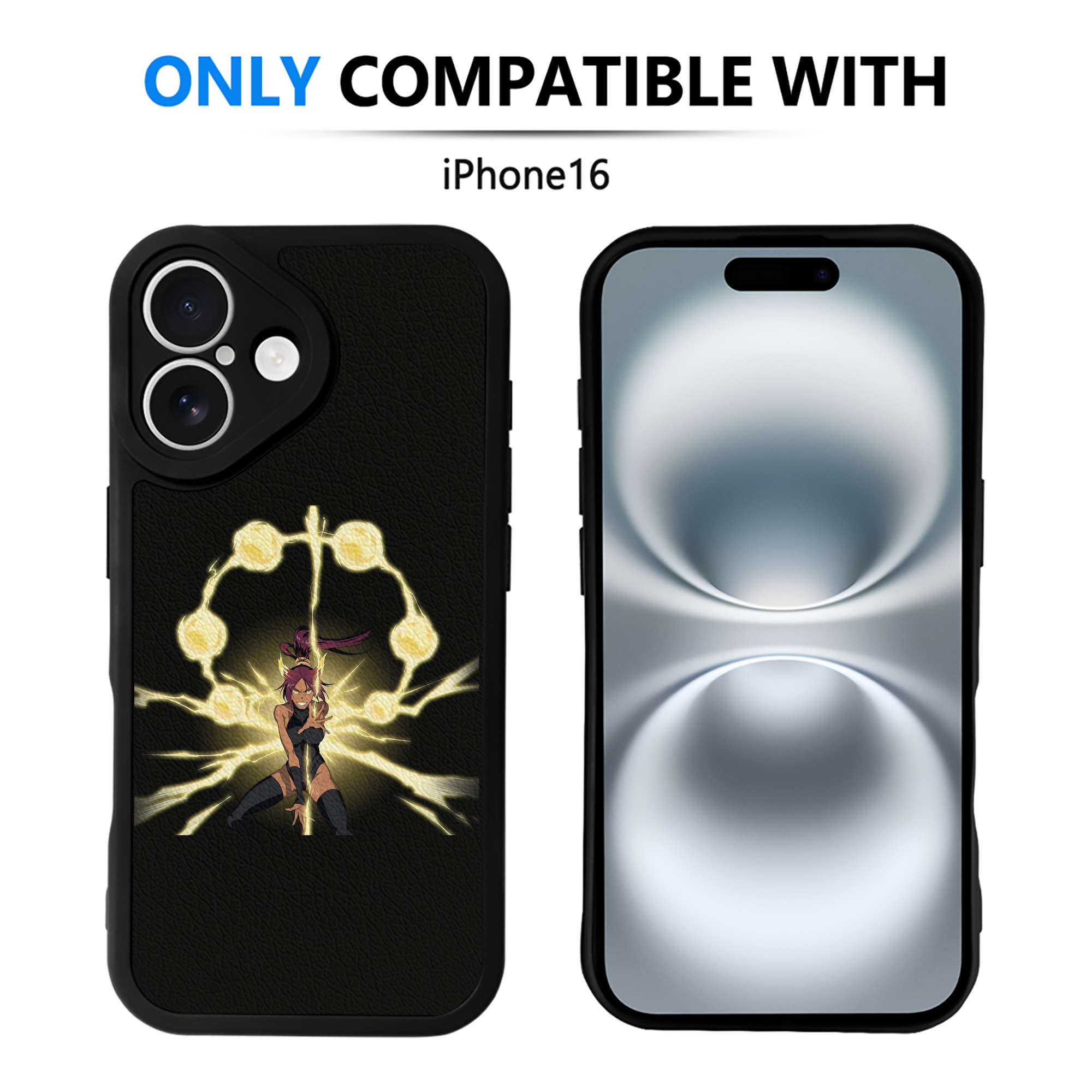 （画像用） ブリーチ 四楓院 夜一（しほういん よるいち） BLEACH Shihouin Yoruichi 【iPhone 16シリーズ対応】シリコンスマホケース（レザー調） 材質：シリコン